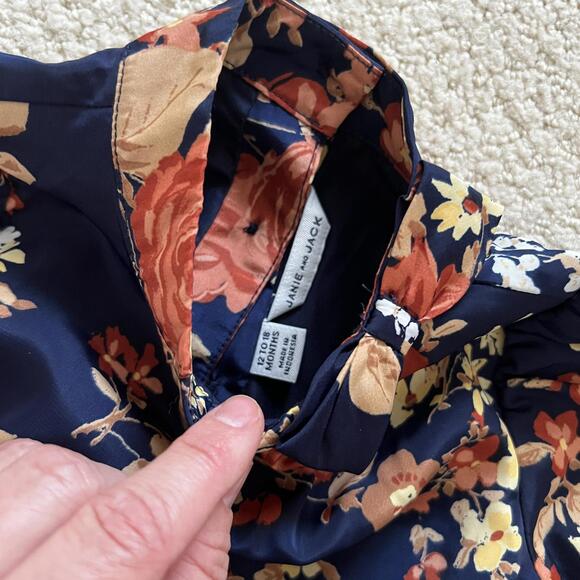 NWOT Janie & Jack Baby Girls Occasion Dress Fall Floral Print Size 12-18 Month - Picture 3 of 4